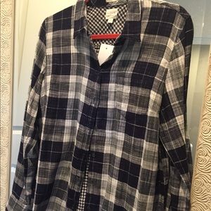 Women’s J. Crew plaid top, size medium